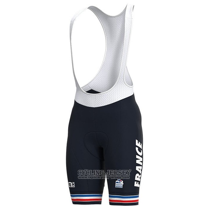 2021 Cycling Jersey France Dark Blue Short Sleeve And Bib Short